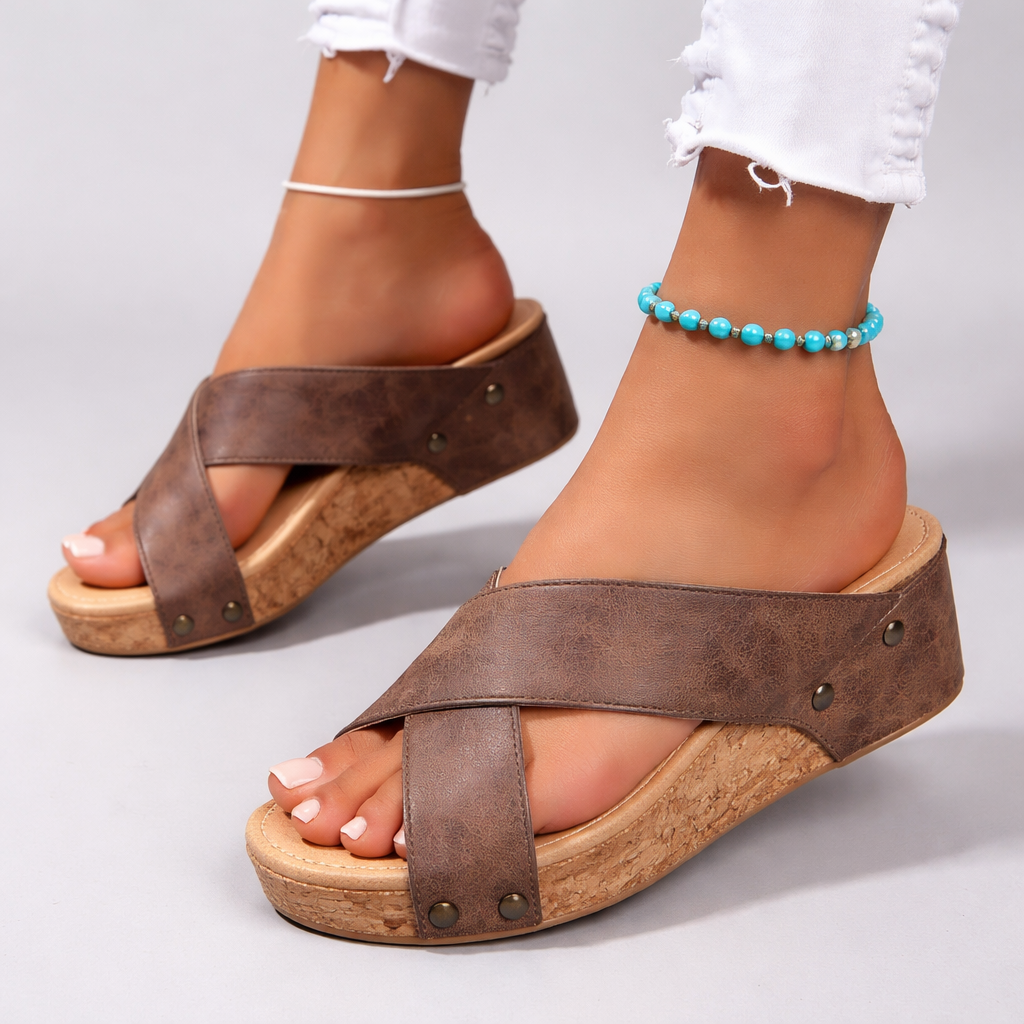 Avela Leather Platform Sandals