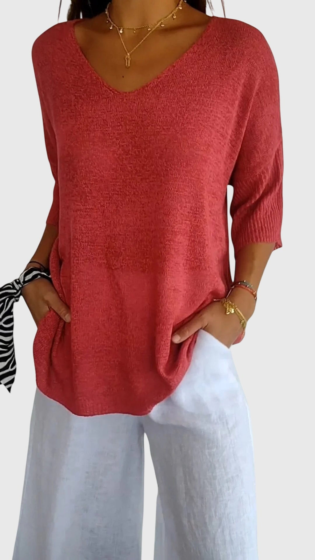 Cassandra™ | Elegant V-Neck Top