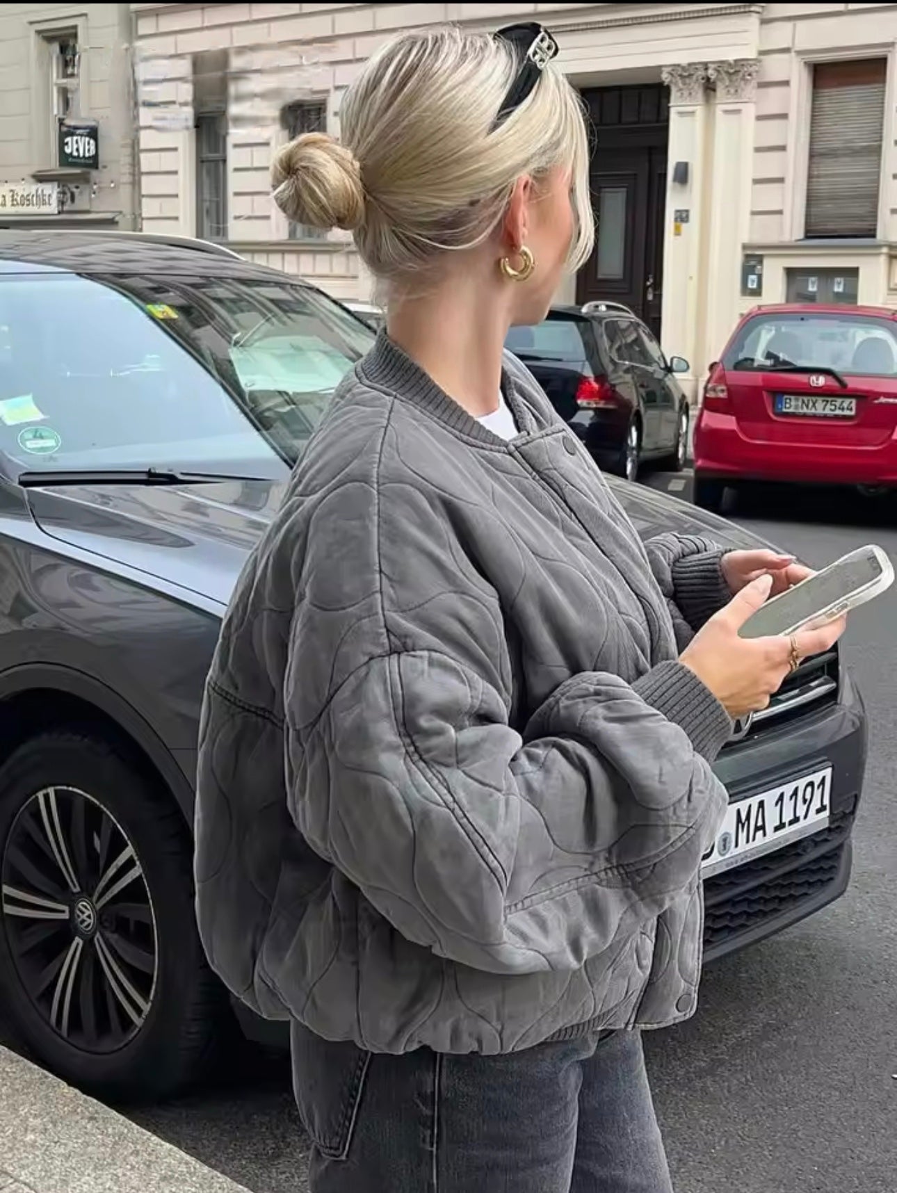 Ivy Manhattan | Ribbed Bomber Jacket