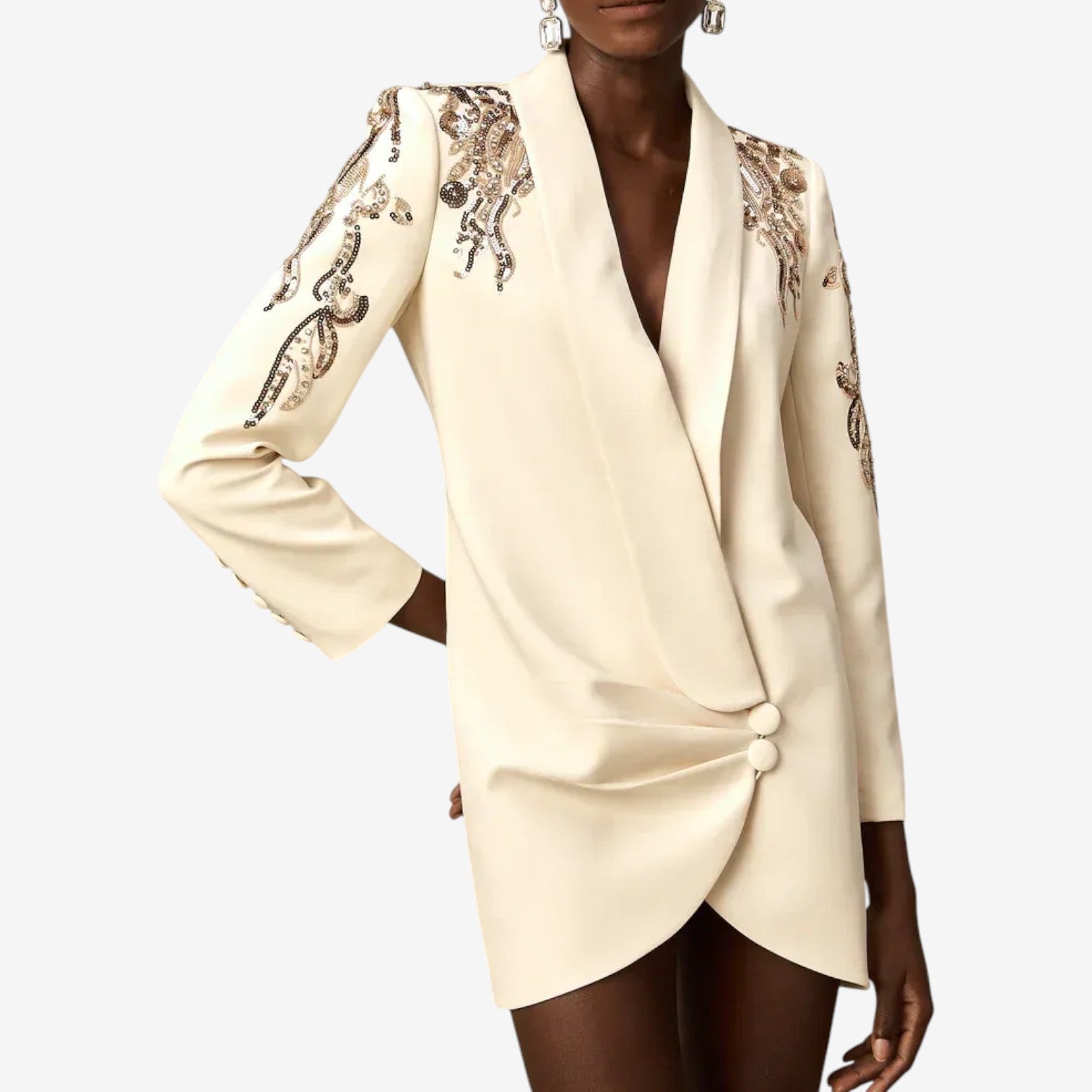 GIADA™ | ELEGANT EMBROIDERED BLAZER DRESS
